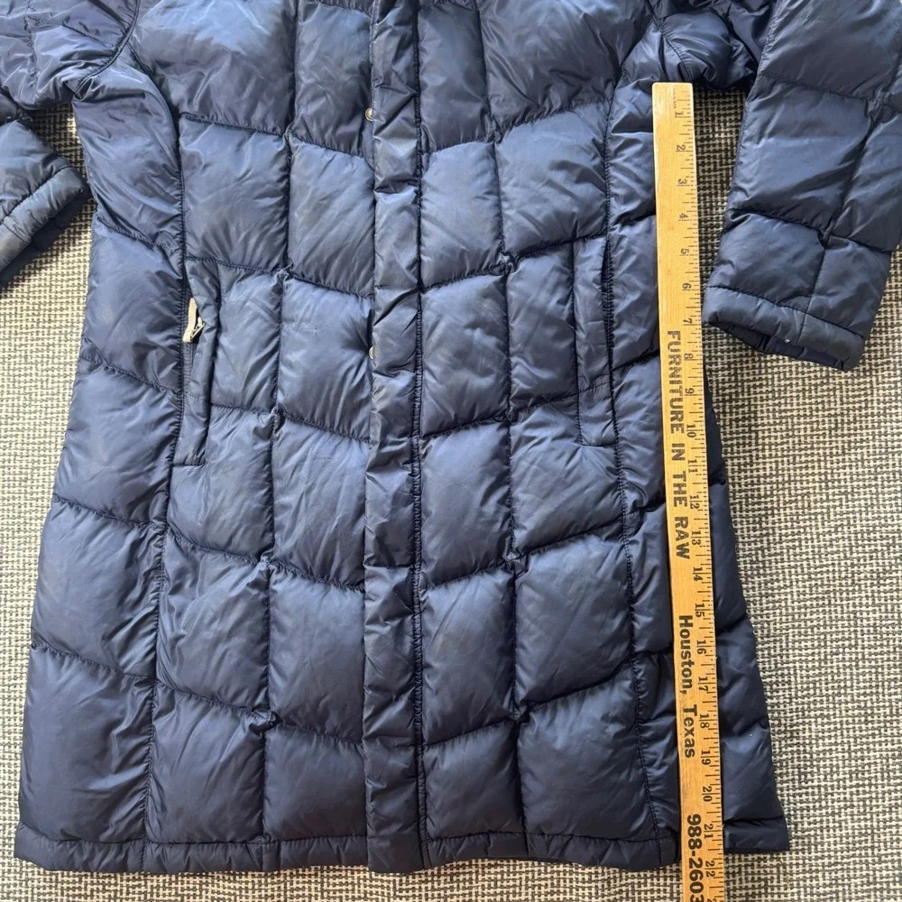 The North Face Girls Metropolis Down Parka Navy Blue Hood Puffer Jacket L 14/16